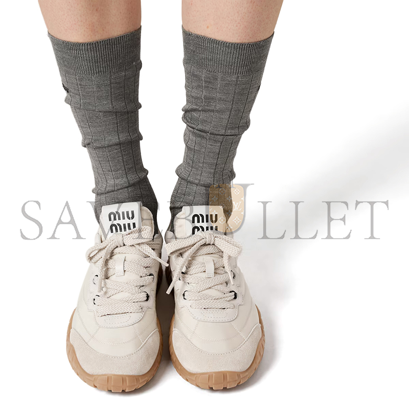 MIU MIU TYRE TECHNICAL FABRIC AND SUEDE SNEAKERS 5E417E